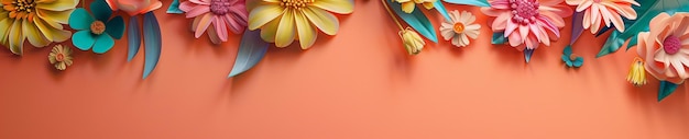 Foto de papel en blanco con flores alrededor