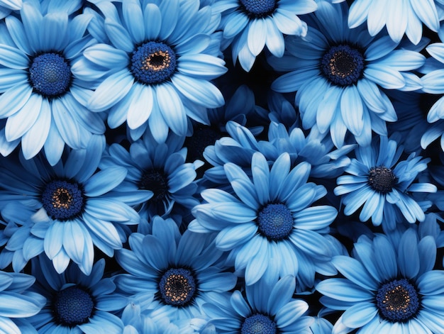 Foto papel de parede flores azuis padrão perfeito
