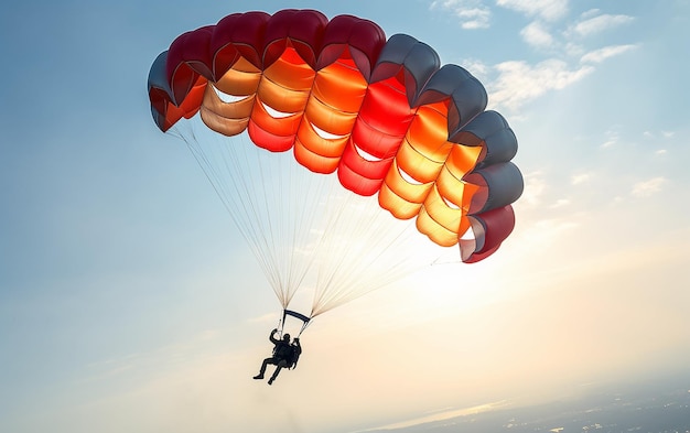 Foto de paracaídas volando sobre el mar.