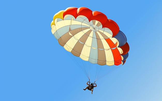 Foto de paracaídas volando sobre el mar.