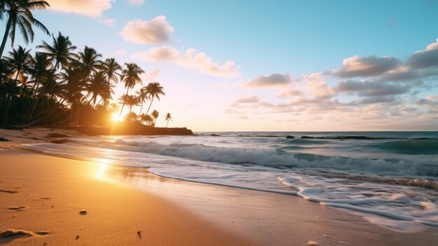 Foto Del Paraíso Tropical Una Playa De Arena Blanca Bajo Un Cielo Nublado