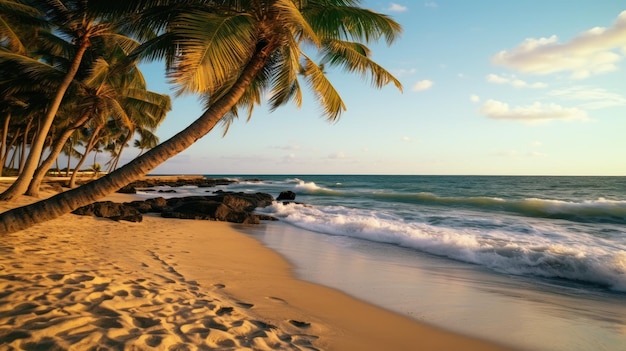 Foto Del Paraíso Tropical Una Playa De Arena Blanca Bajo Un Cielo Nublado