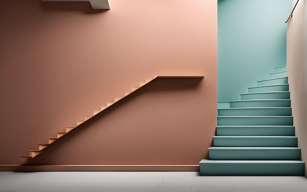 Una foto de la pared con escaleras para la maqueta