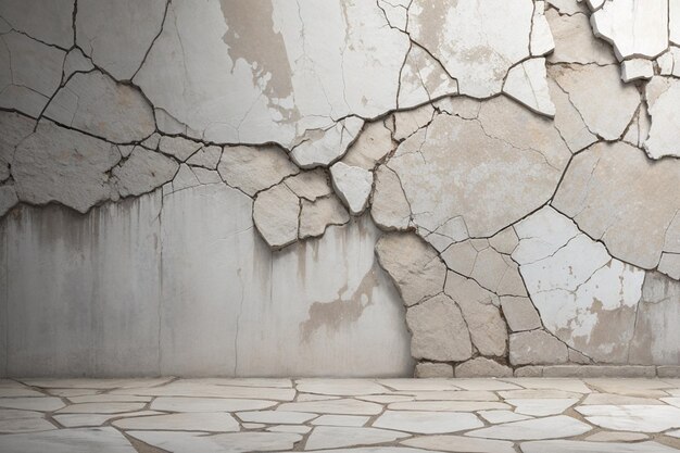 Foto de la pared grunge de la elegancia del cemento blanco agrietado