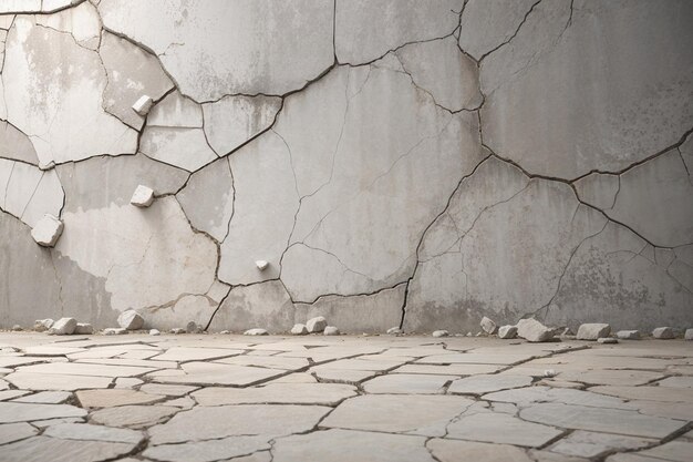 Foto de la pared grunge de la elegancia del cemento blanco agrietado