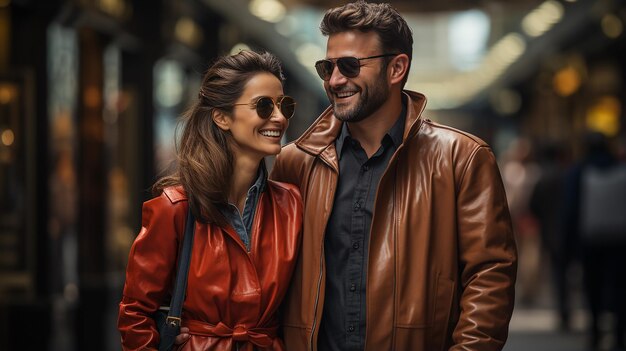 Foto de una pareja joven feliz caminando con las compras