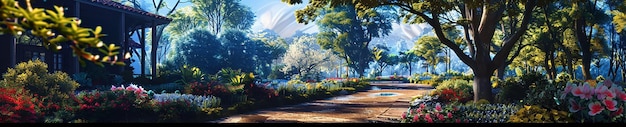 Foto del Parque de la Primavera con la Casa Azul