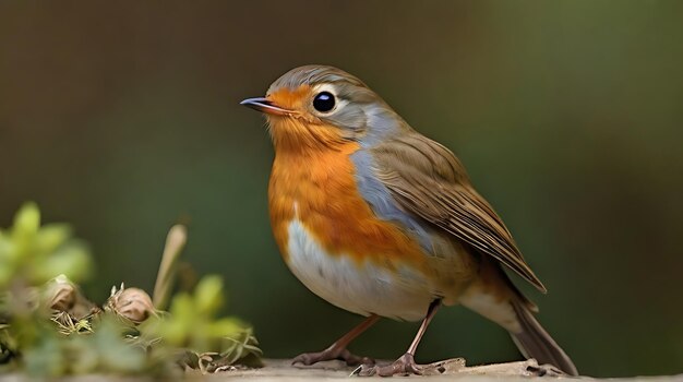 Foto foto pássaros cantores europeus passeriformes erithacus rubecula ai gerado