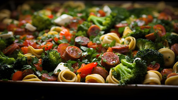 Foto de pasta orecchiette con brócoli y salchicha italiana picante