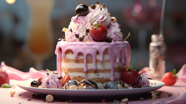 Una foto de un pastel de helado delicioso