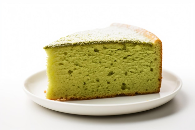 una foto de pastel de té verde matcha