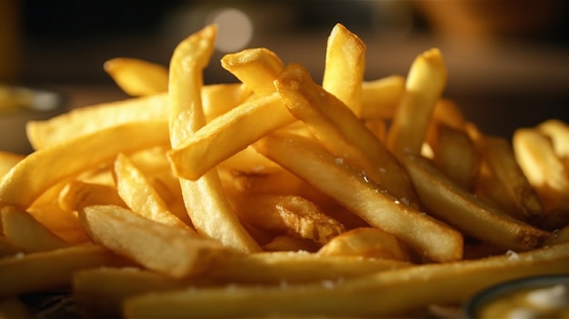 foto patatas fritas crujientes con ketchup