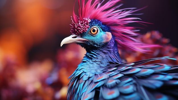 una foto de pavo real de papel pintado 3D