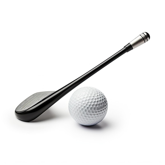 Foto una foto de una pelota de golf con un bate de golf generada por inteligencia artificial