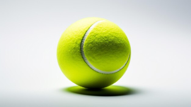 Foto de una pelota de tenis aislada sobre un fondo blanco