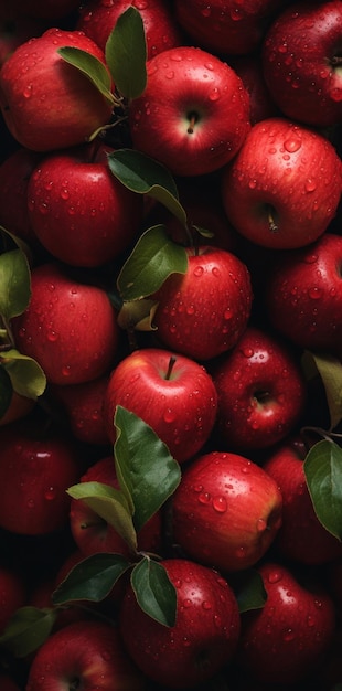 una foto pequeña de un ramo de manzanas