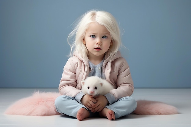 Foto foto pequeño bebé se sienta en una canasta de mimbre