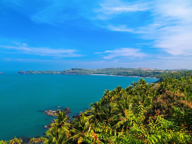 Foto perfeitamente bela praia Palolem em Goa na Índia