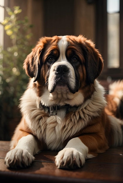 foto de perro marron y blanco