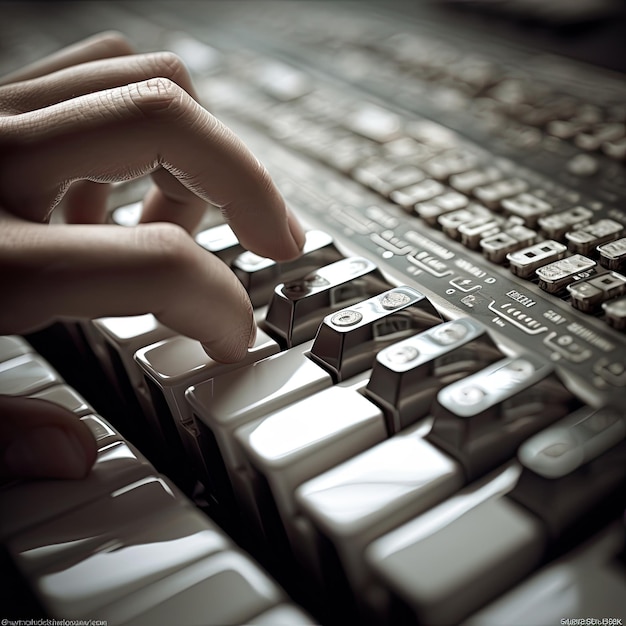 Foto de una persona escribiendo en un teclado.