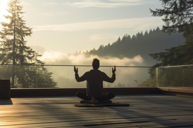 Foto de una persona haciendo yoga