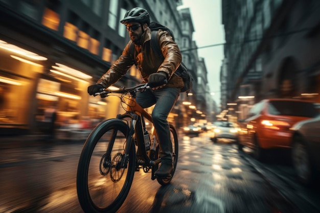 Foto de una persona montando en bicicleta