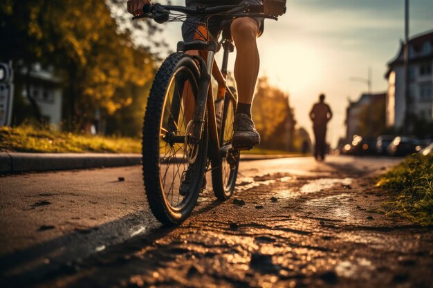 Foto de una persona montando en bicicleta