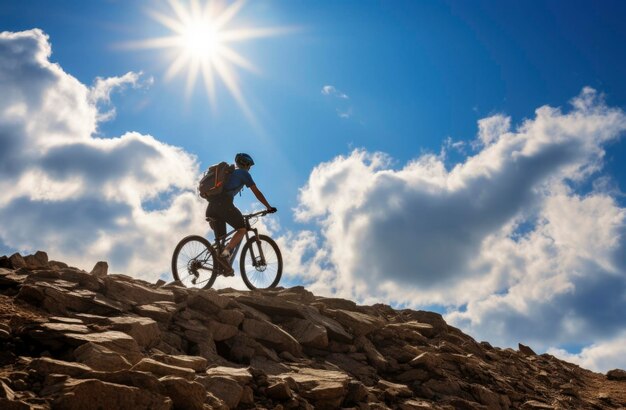 Foto foto de una persona montando una bicicleta