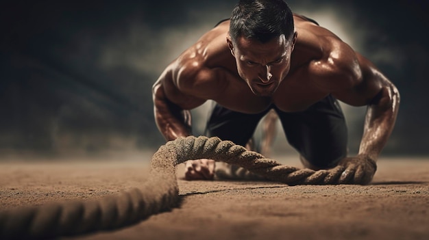 Una foto de una persona usando una cuerda de batalla.