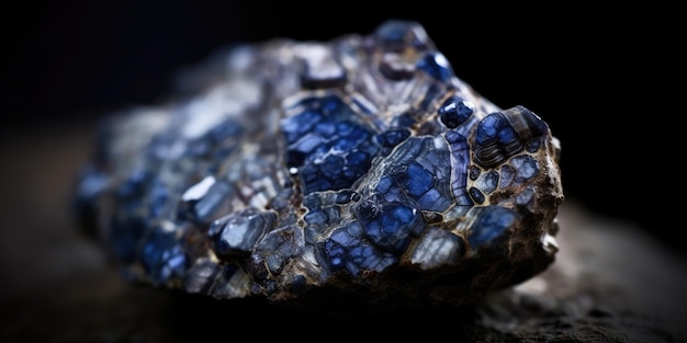 Foto de la piedra mineral sodalita primer plano macro generativo ai