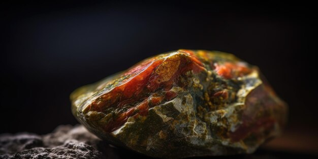 Foto foto de la piedra mineral unakite primer plano macro generativo ai