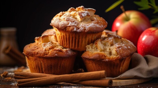 Foto una foto de una pila de canela de manzana cálida y reconfortante