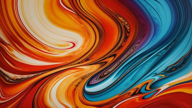 Foto de pintura abstracta con colores vibrantes y formas únicas que muestran el artista039s artístico