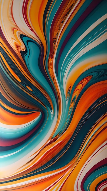 Foto de una pintura abstracta con colores vibrantes y líneas dinámicas.