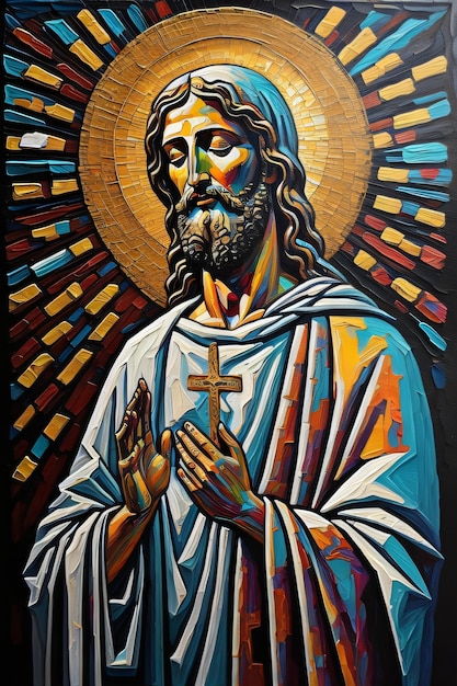 foto de pintura al óleo de Jesucristo