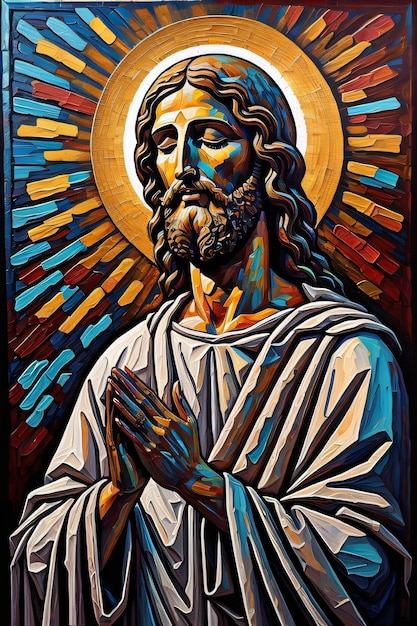 foto de pintura al óleo de Jesucristo