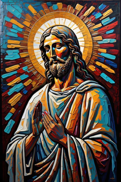 foto de pintura al óleo de Jesucristo