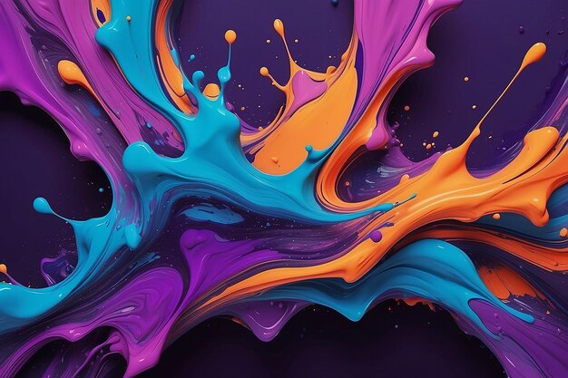 Foto pintura de arte púrpura líquido fondo abstractamente colorido con salpicaduras de color y pinturas ar moderno