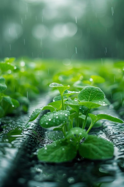 Foto de las plantas hidropónicas