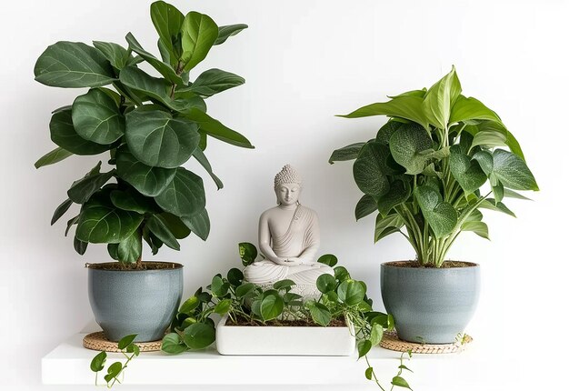 Foto de plantas de interior en un fondo blanco aislado