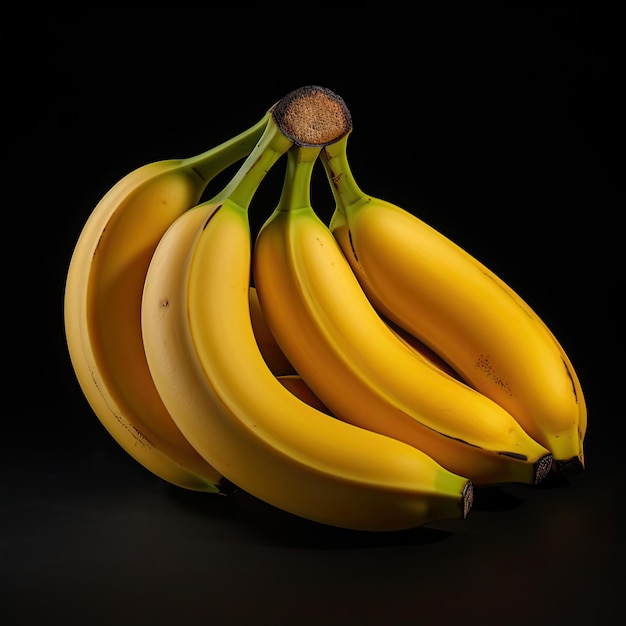foto de un plátano con fondo negro