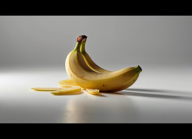 Una foto de plátano sobre un fondo blanco