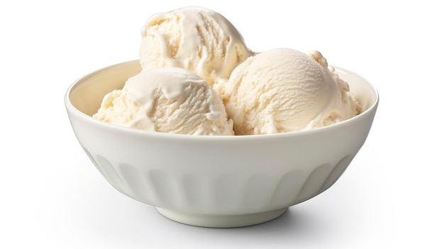Una foto de un plato de helado cremoso foto de longitud completa