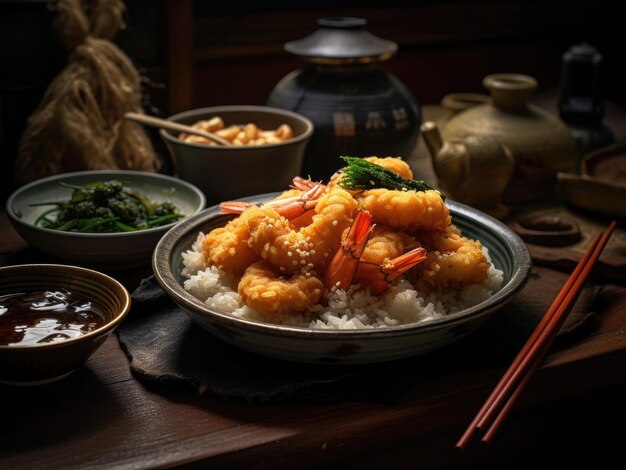 Foto del plato japonés Tempura