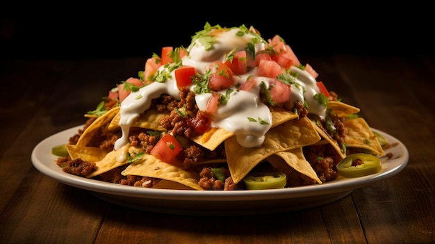 Una foto de un plato de nachos cargados