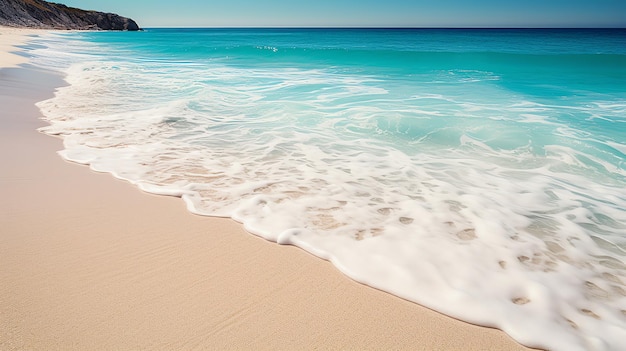 Foto playa de arena blanca en verano caluroso