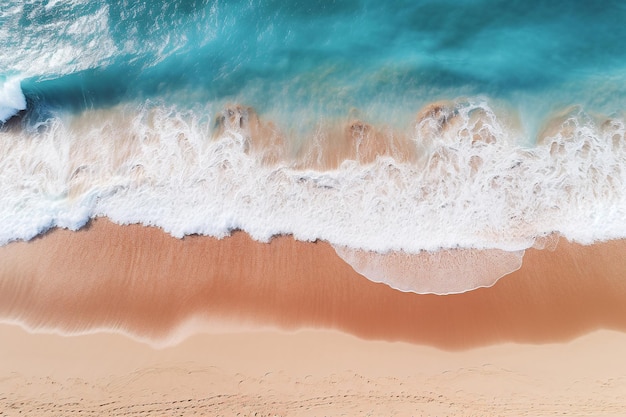 Una foto de una playa de arena un minimalismo de renderización digital de cerca desde arriba