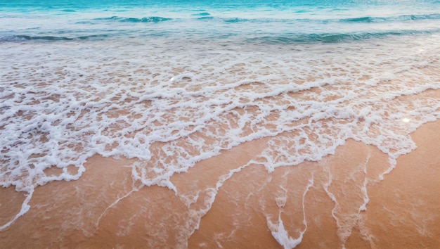 Una foto de una playa con un océano azul y olas blancas y espumosas.