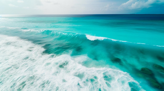 Una foto de una playa con olas rompiendo en la orilla