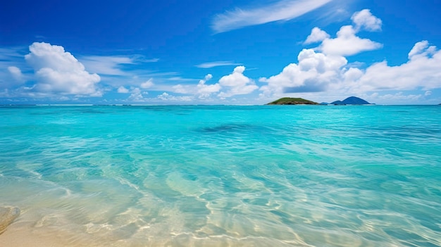 Una foto de una playa tranquila